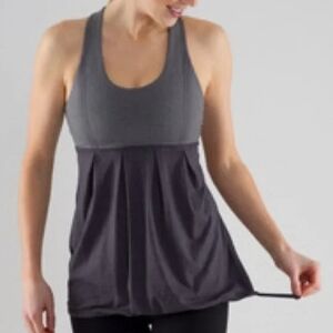 Lululemon Power Dance Tank Top Coal Heathered Blurred Gray Size 12